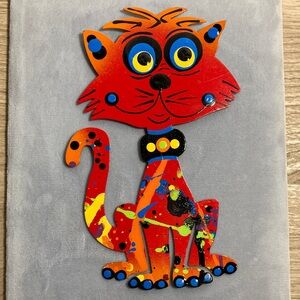 Graham Colorful metal art Cat Magnet made in USA